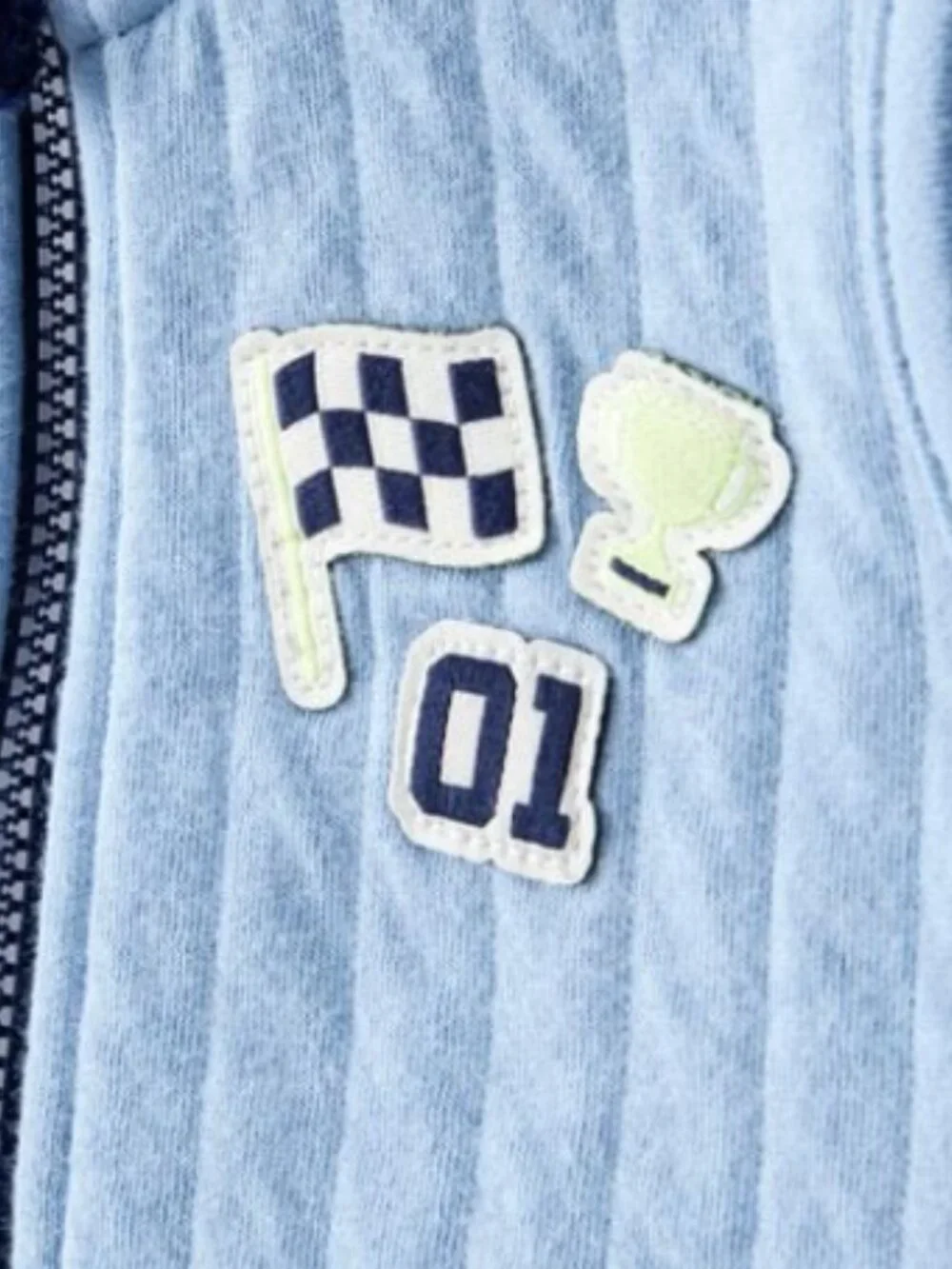 NWT Carter’s Baby Boy Race Car 3-Piece Outfit Set Blue Quilted Vest 18 Months - Picture 3 of 5